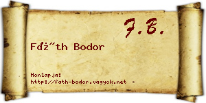 Fáth Bodor névjegykártya